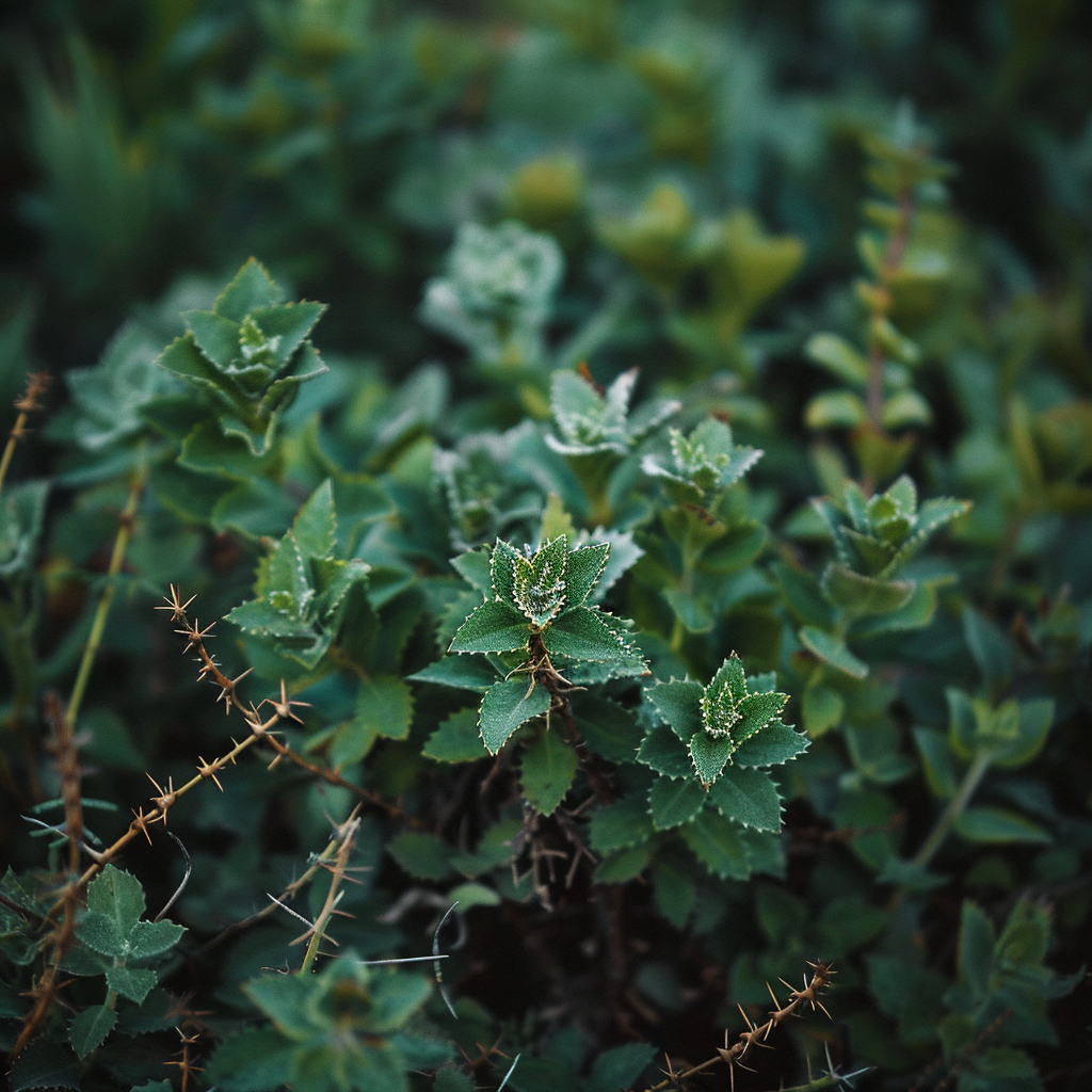 Cute plant in thorn bushes