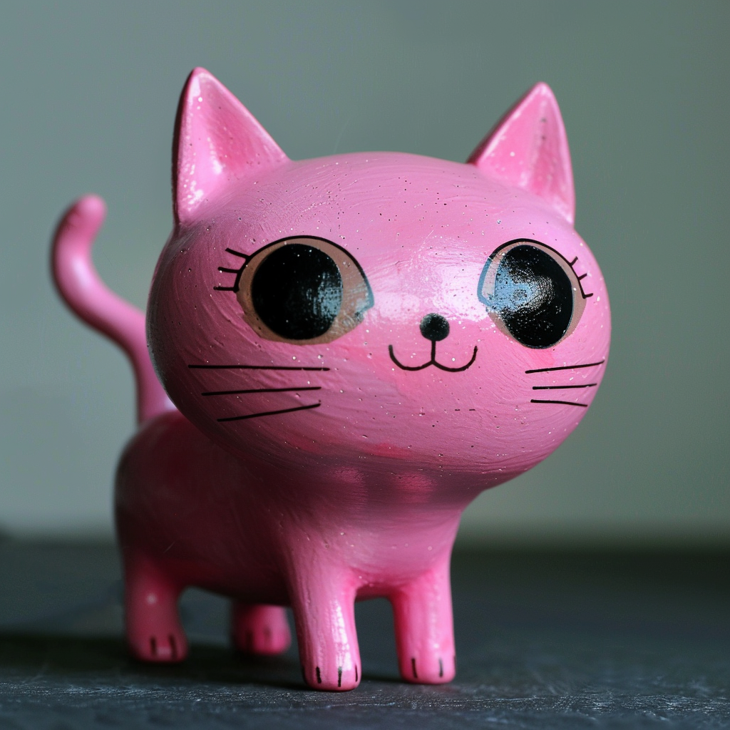 Cute plastic toy cat Allie Brosh