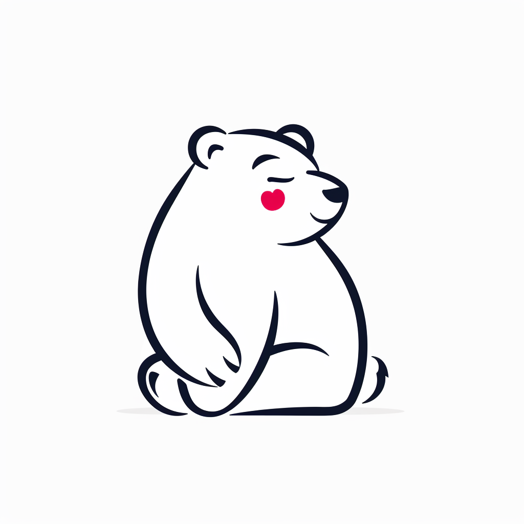 Cute polar bear logo graphic