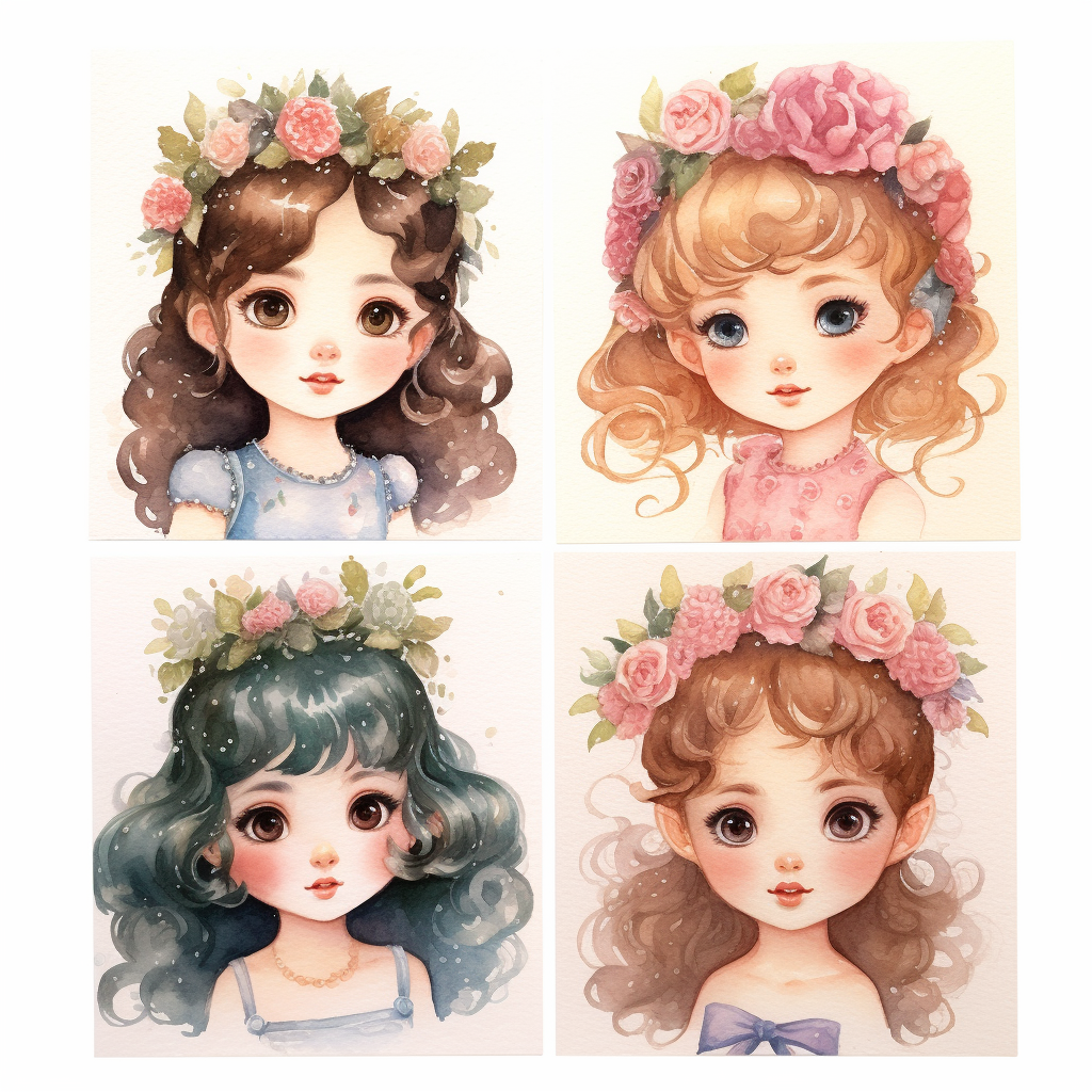 Beautiful Watercolor Princess Illustration