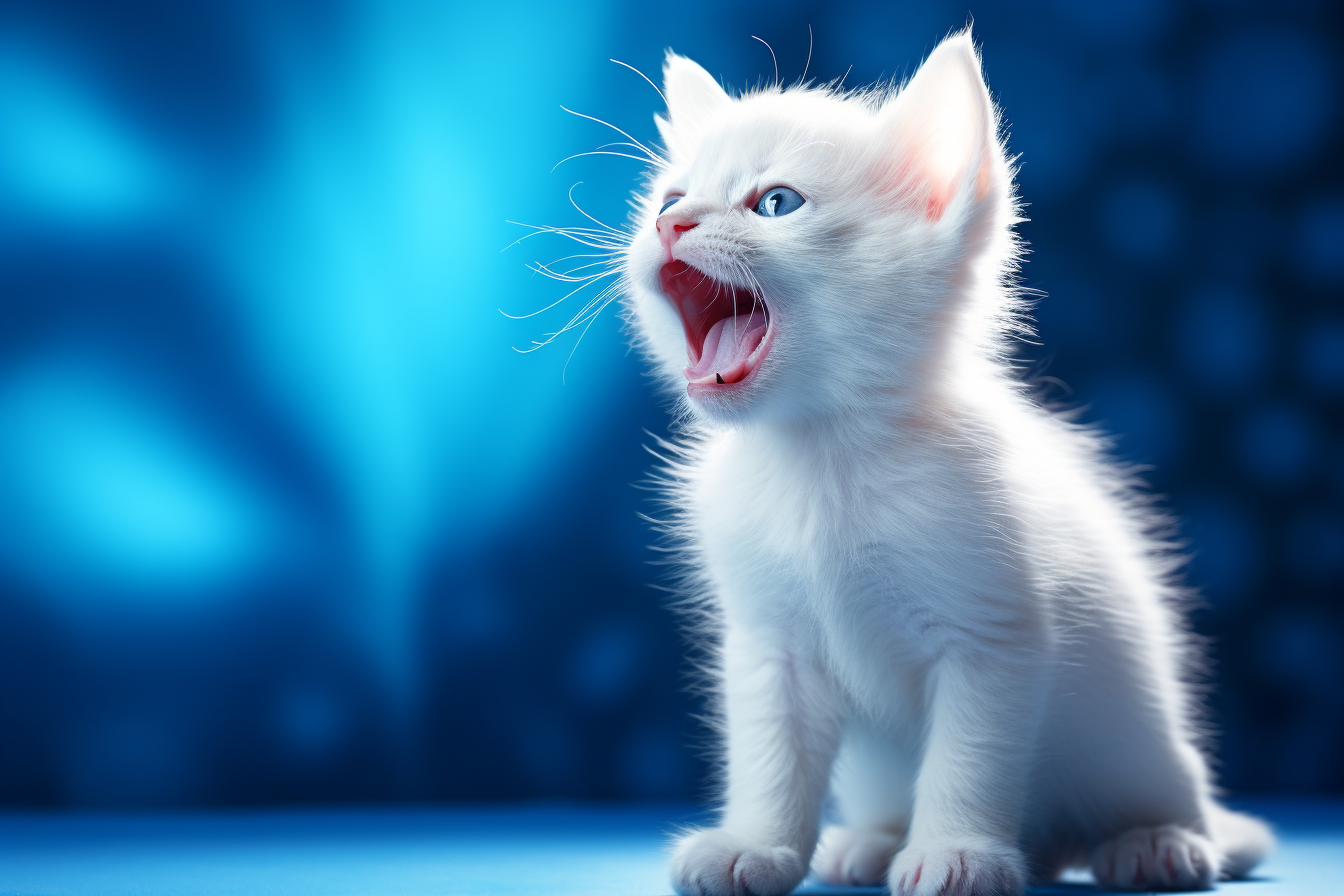 Cute Puppy and Albino Kitten Roaring Sideways