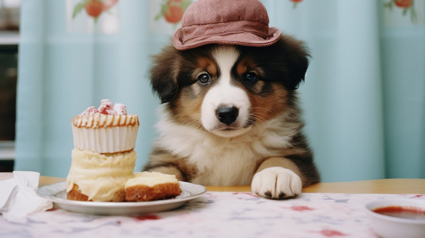 Cute puppy in traditional Bavarian hat