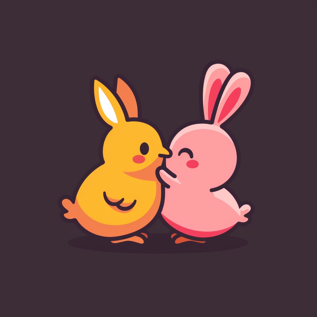 Cute Rabbit Chicken Logo Icon