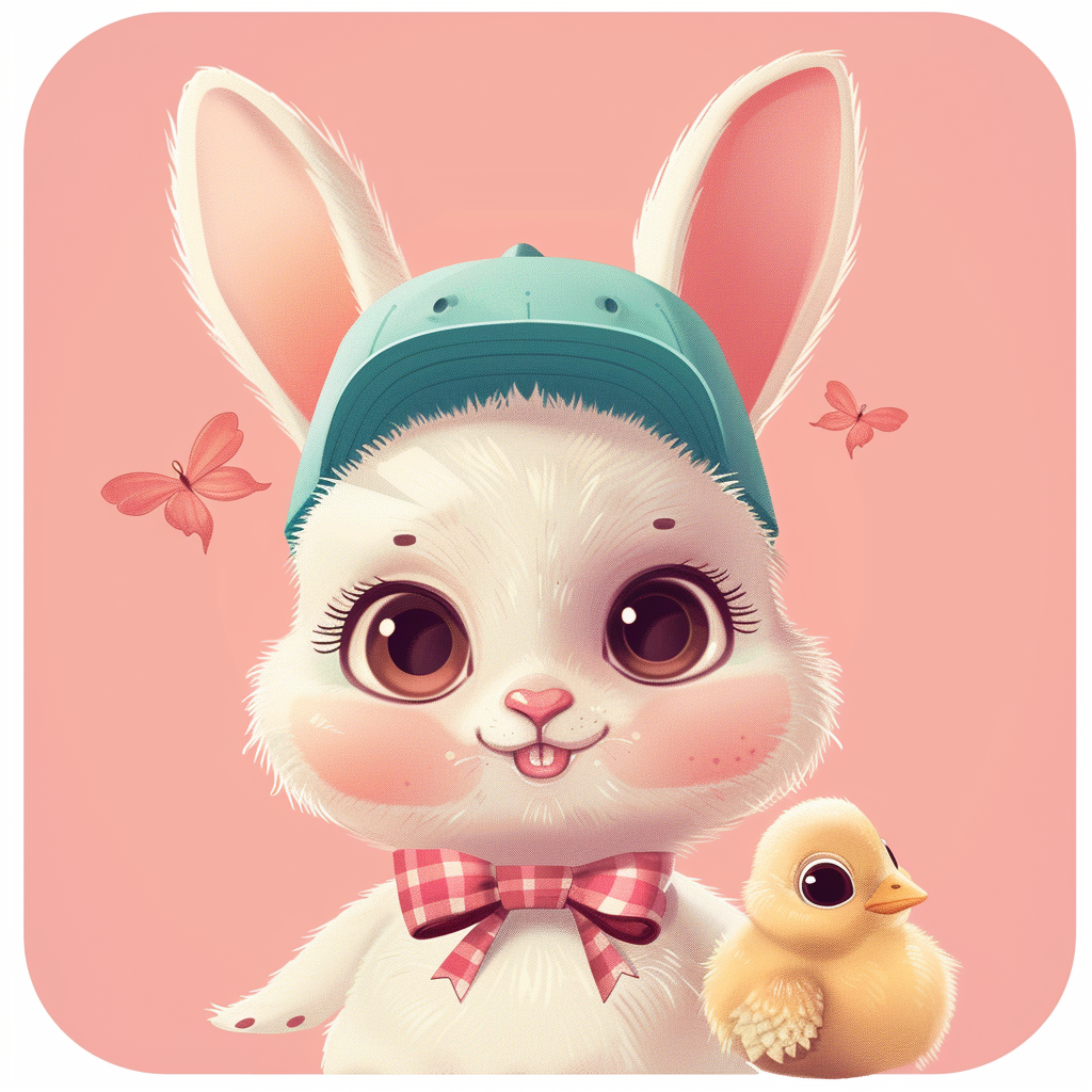 Icon logo rabbit chick pose