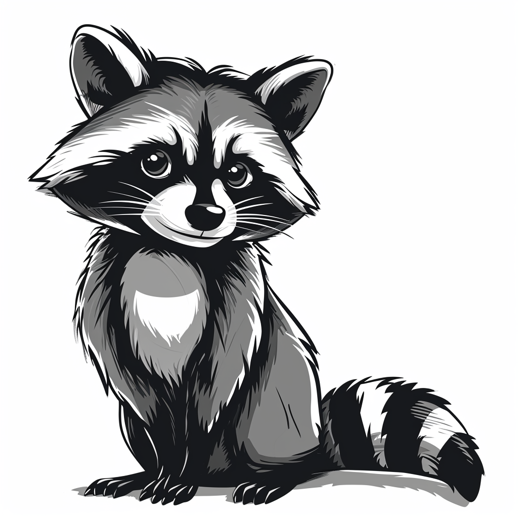 Cute racoon mascot drawing