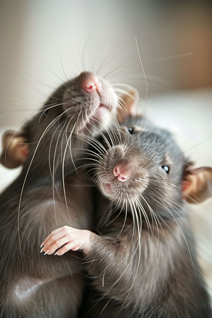 Cute rats taking picture on Valentine's Day