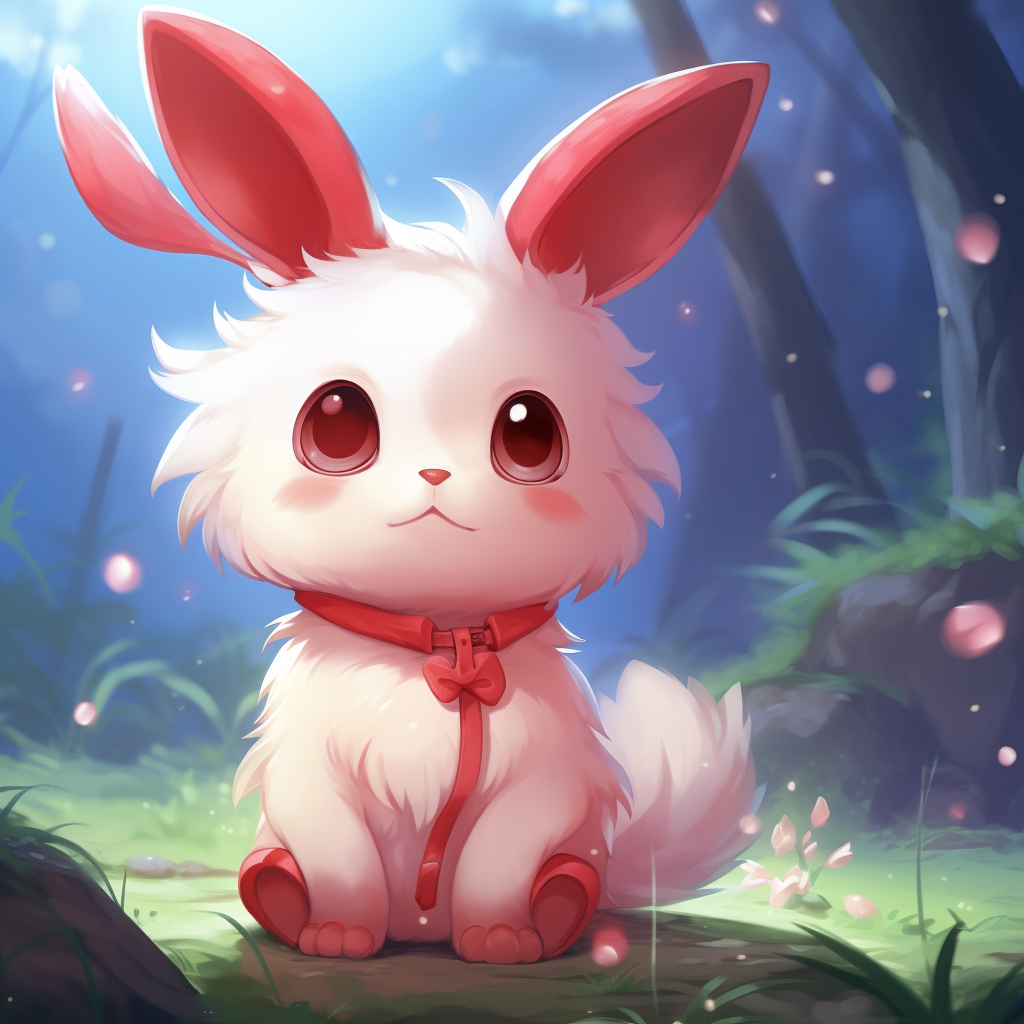 Cute bunny Digimon with halo