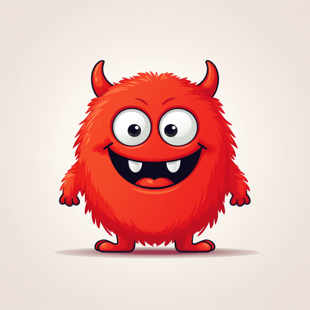 Cute red monster illustration