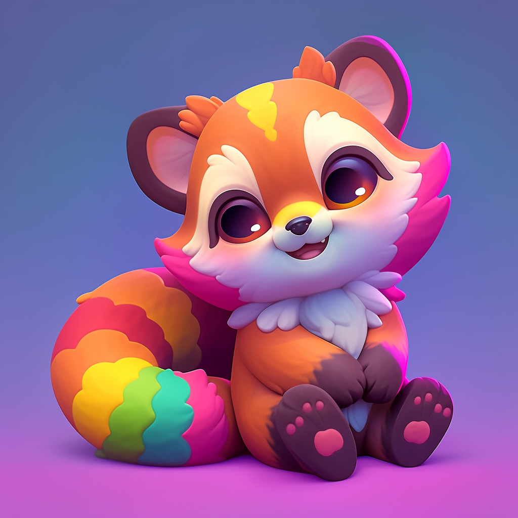 Cute red panda with round features