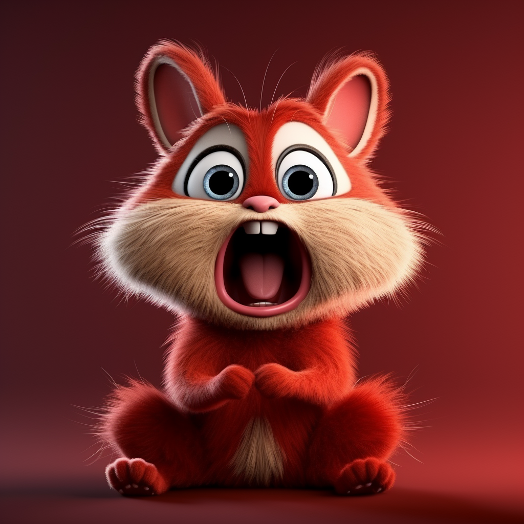 Cute red rabbit puppet cartoon