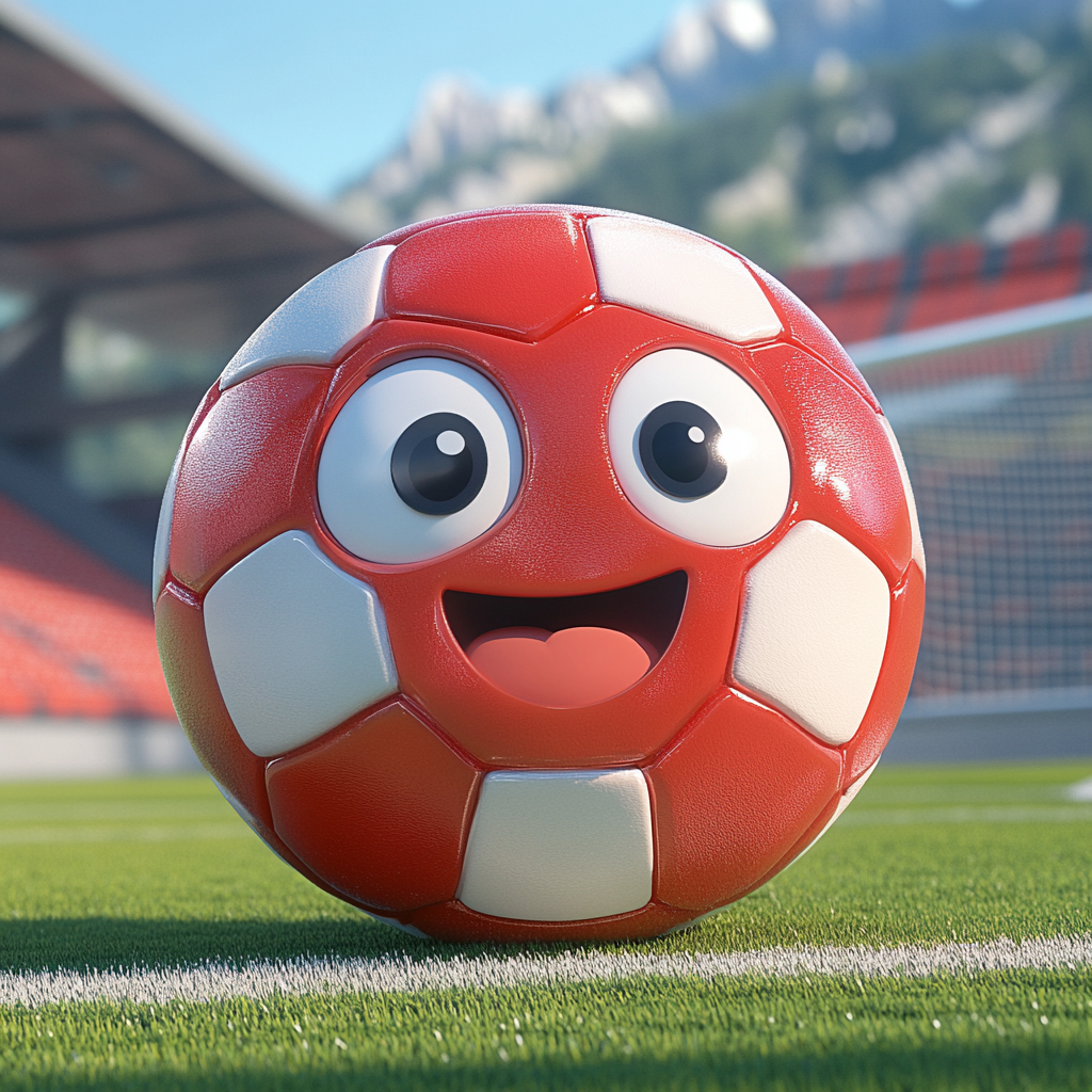 Red Soccer Ball Switzerland Celebration