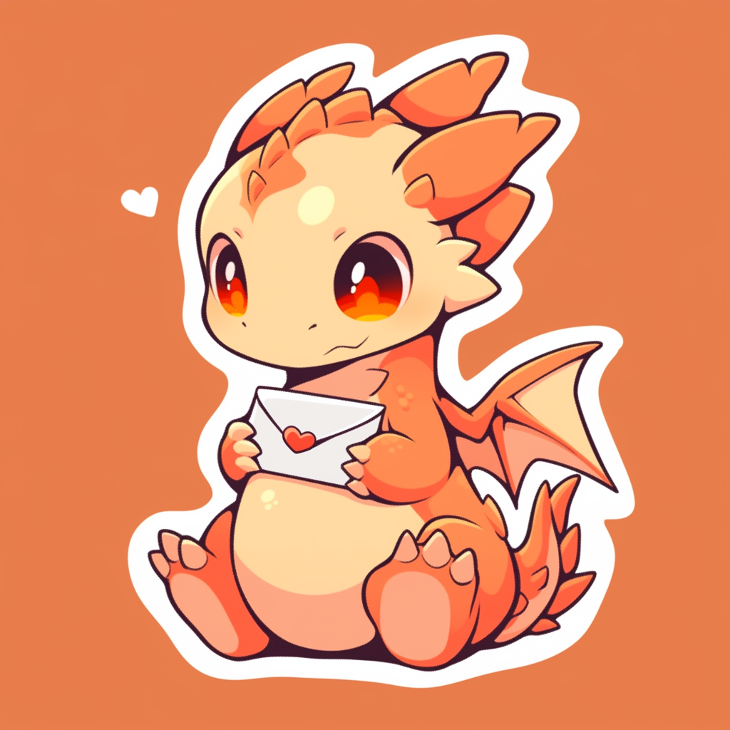 Cute retro dragon niji sticker