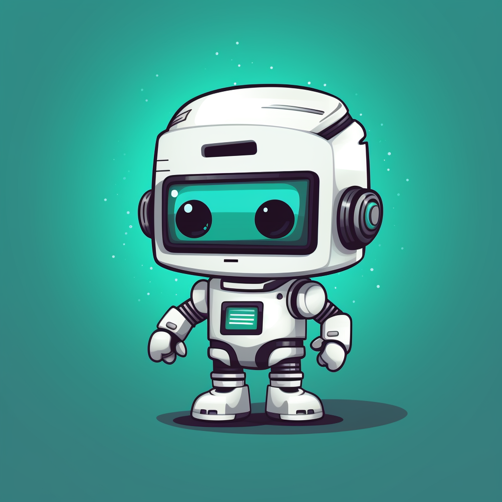 Cute robot floating with happy pixel art screen