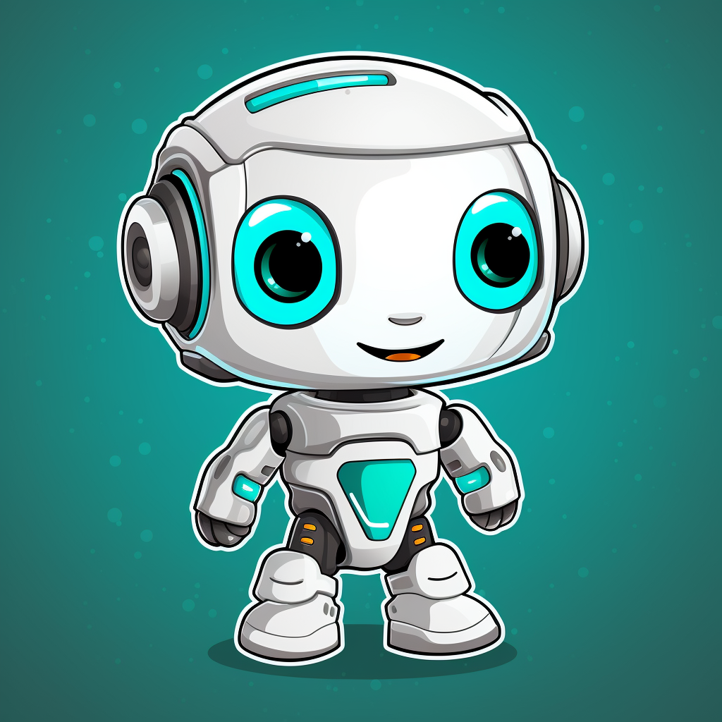 Cute robot vector sticker design