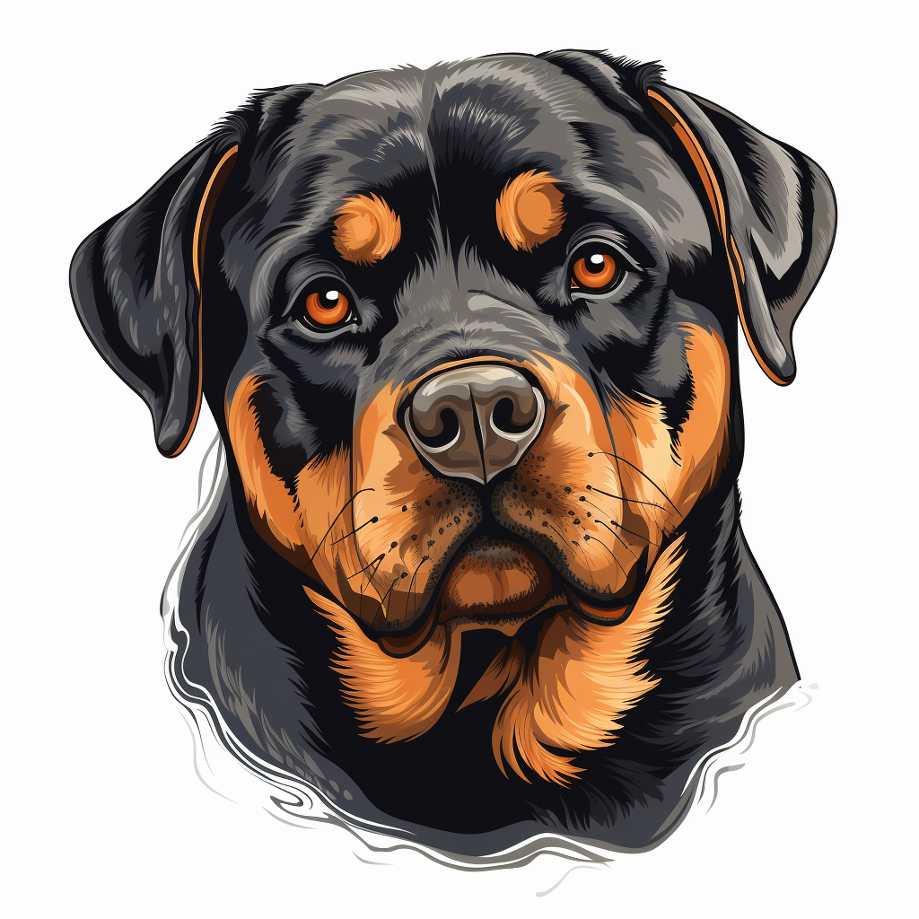 Cute Rottweiler clipart on white background