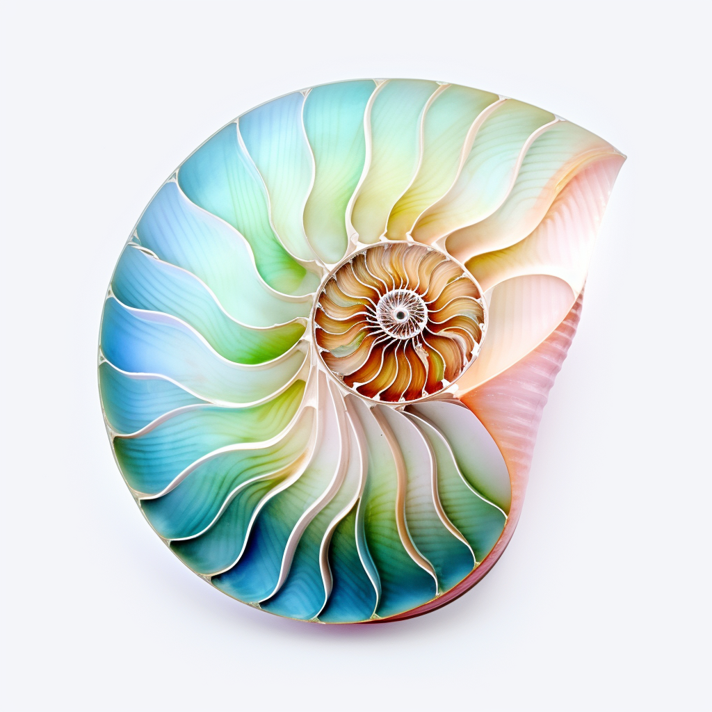 Beautiful Sea Chambered Nautilus on White Background