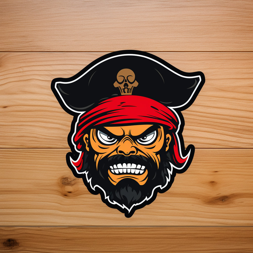 Sticker with cute sea pirate logo