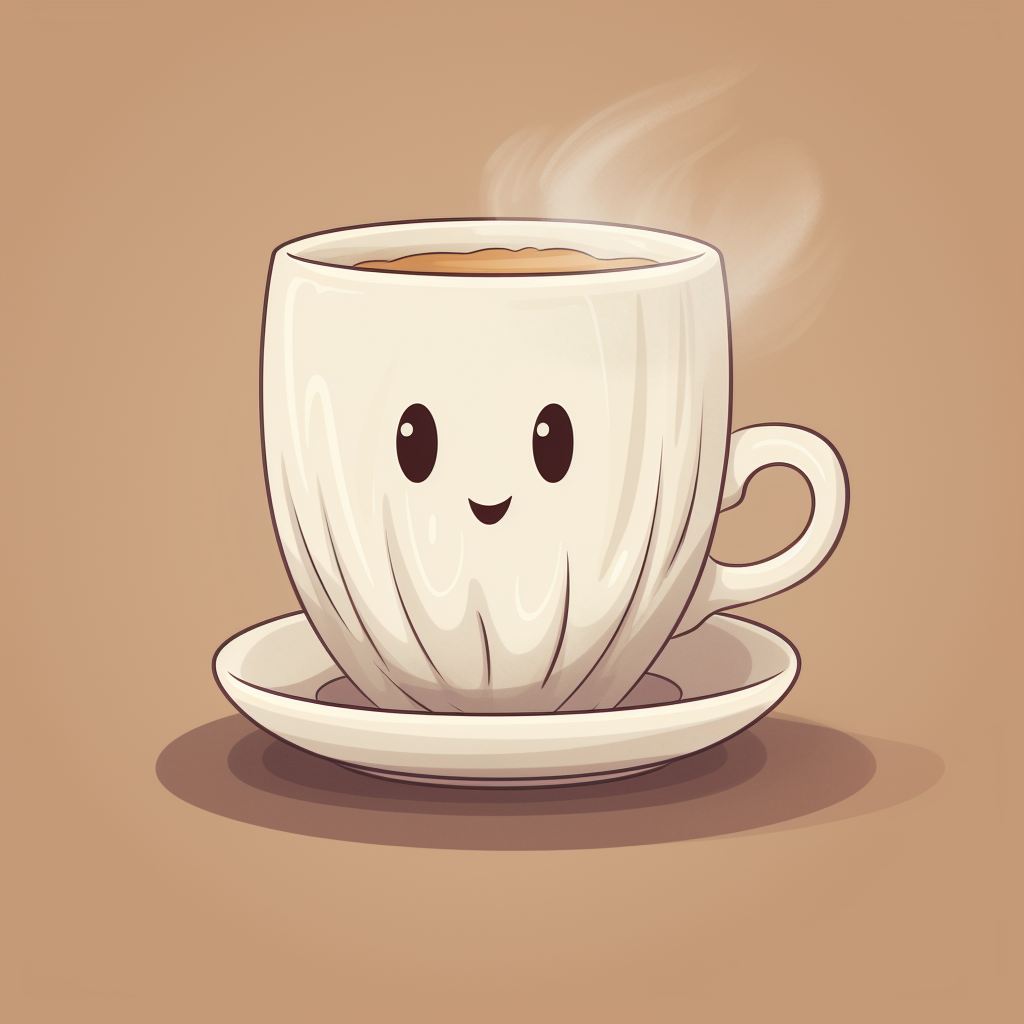 Cute sheet ghost in coffee