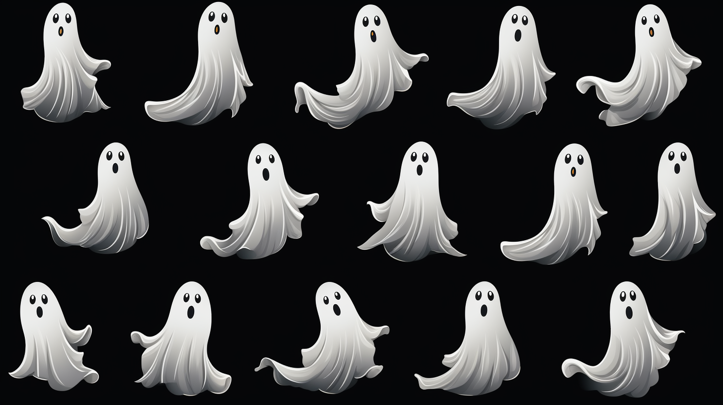 Cute sheet ghosts dancing cartoon