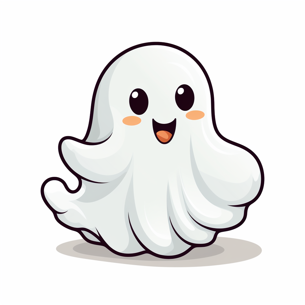 Cute white ghost clipart