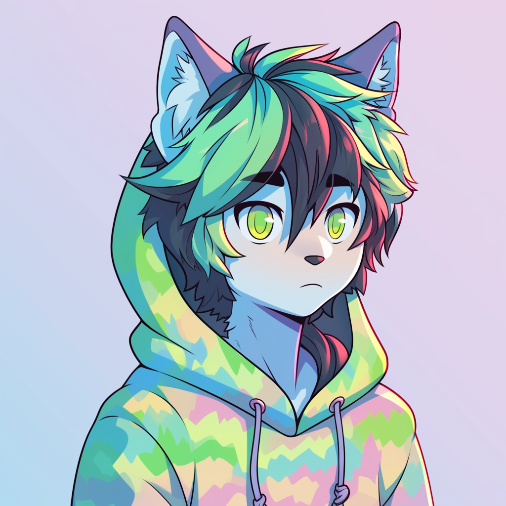 Cute skinny humanoid lynx fursona