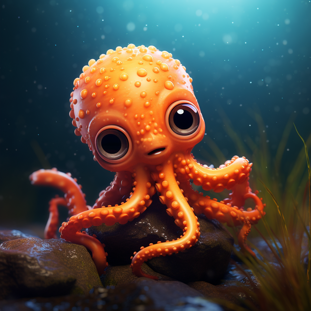 Cute small orange octopus avatar