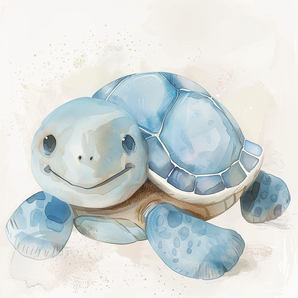 Cute smiley turtle illustration