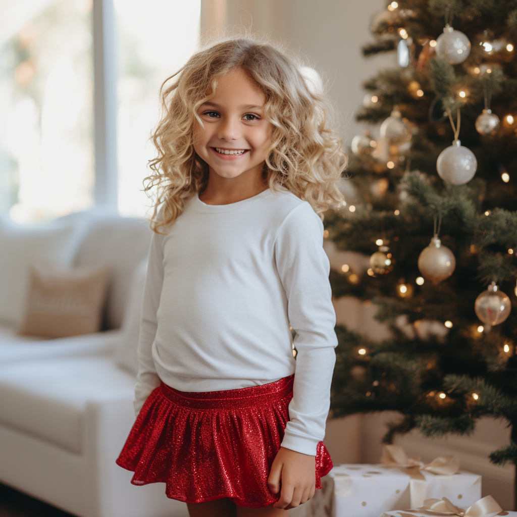 Cute Smiling Girl in Christmas Outfit