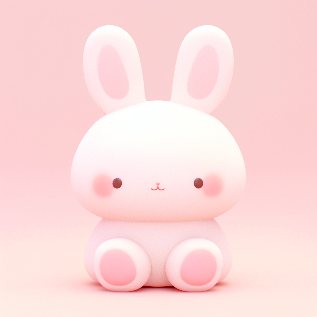 Cute Soft Bunny with Pink Cheeks