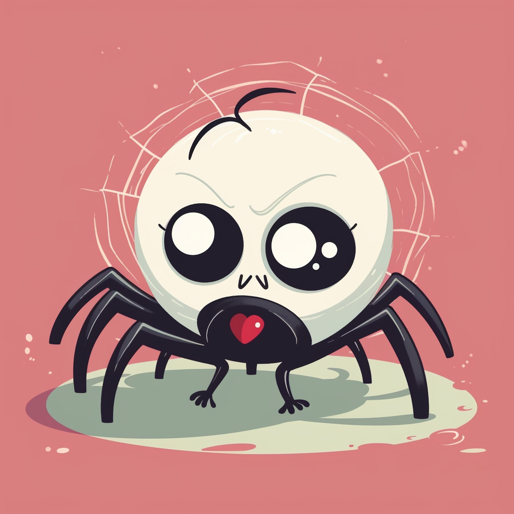 Cute spider in Cuphead style