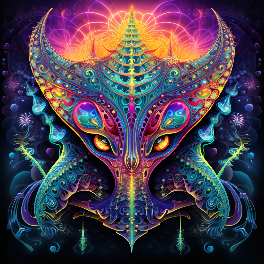 Cute Stingray Fractal Patterns Surrealism Artwork