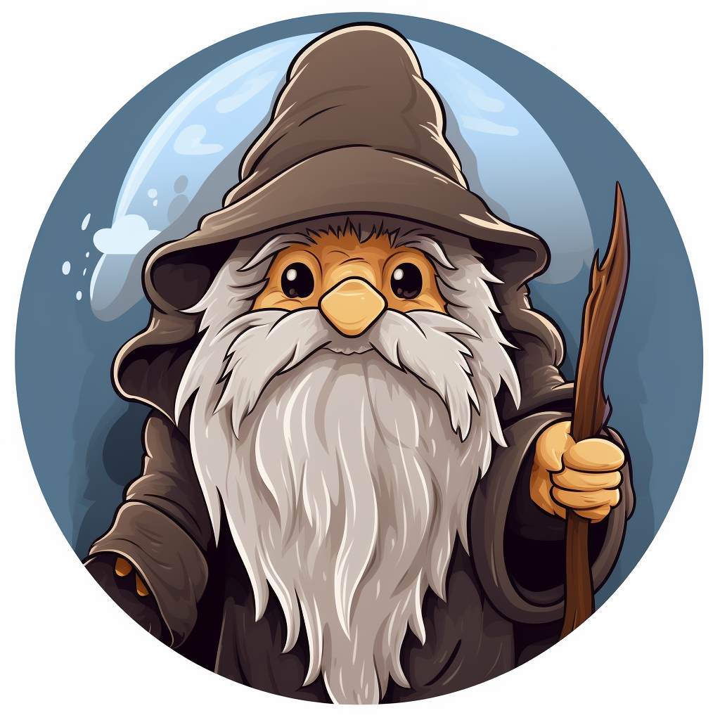 Adorable stuffed animal Gandalf logo