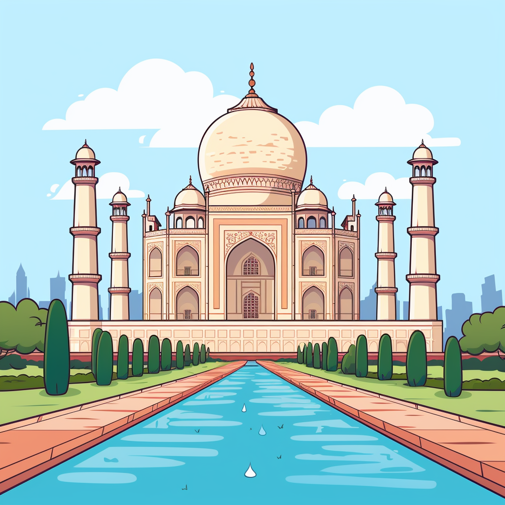 Cartoon doodle of the Taj Mahal