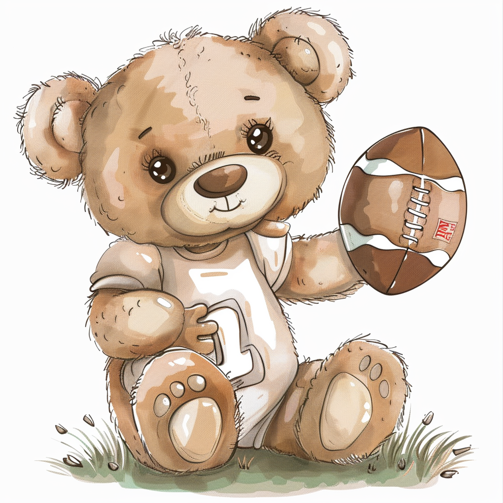 Smiling Teddy Bear Football Clipart