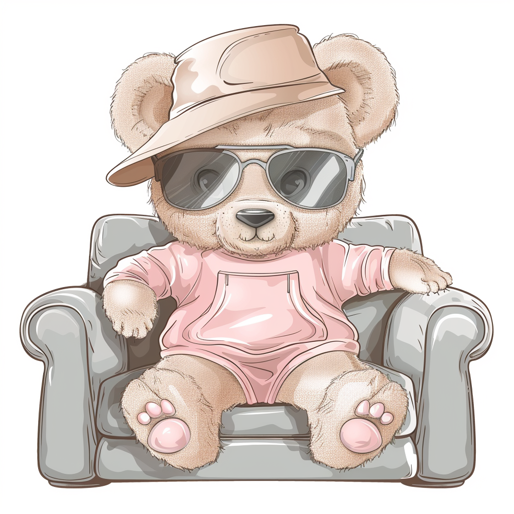 Teddy bear sunglasses clipart