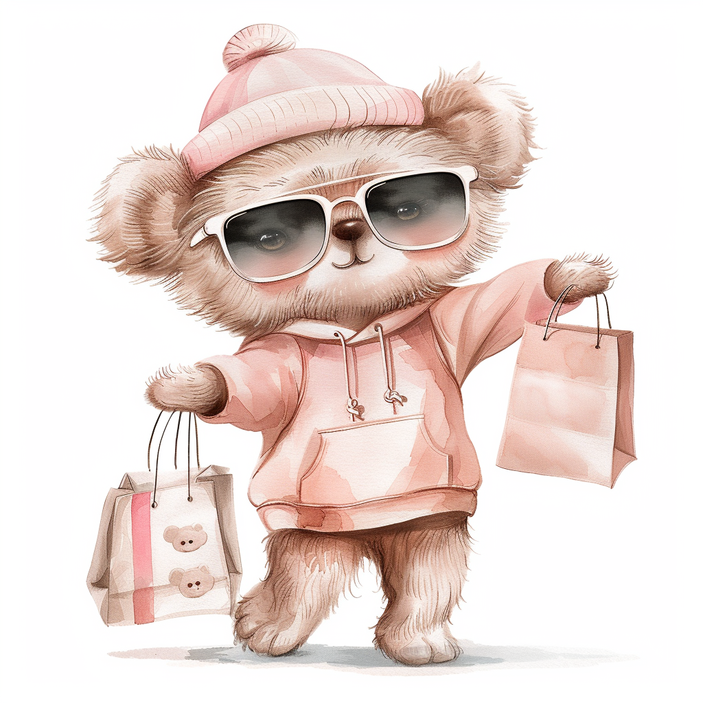 Teddy Bear with Shopping Bags