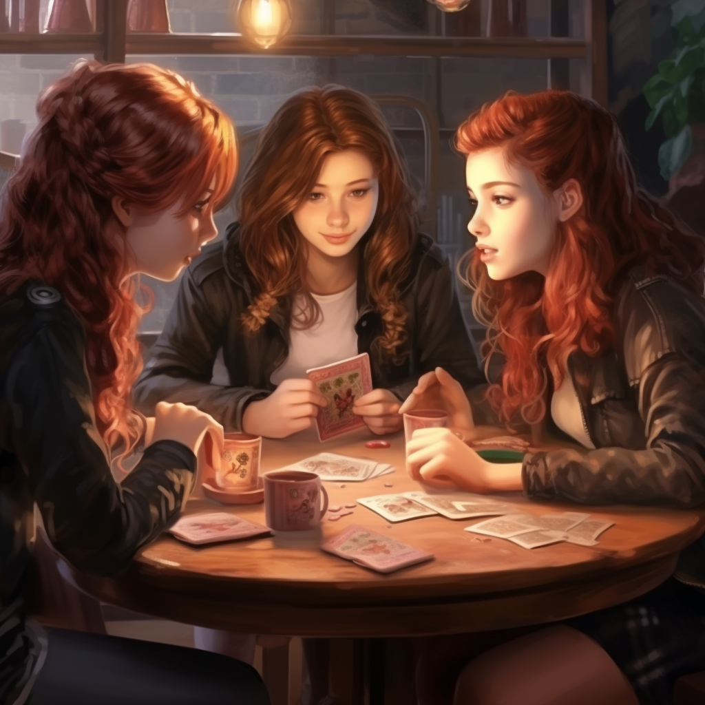 Teen Girls Playing Card Game