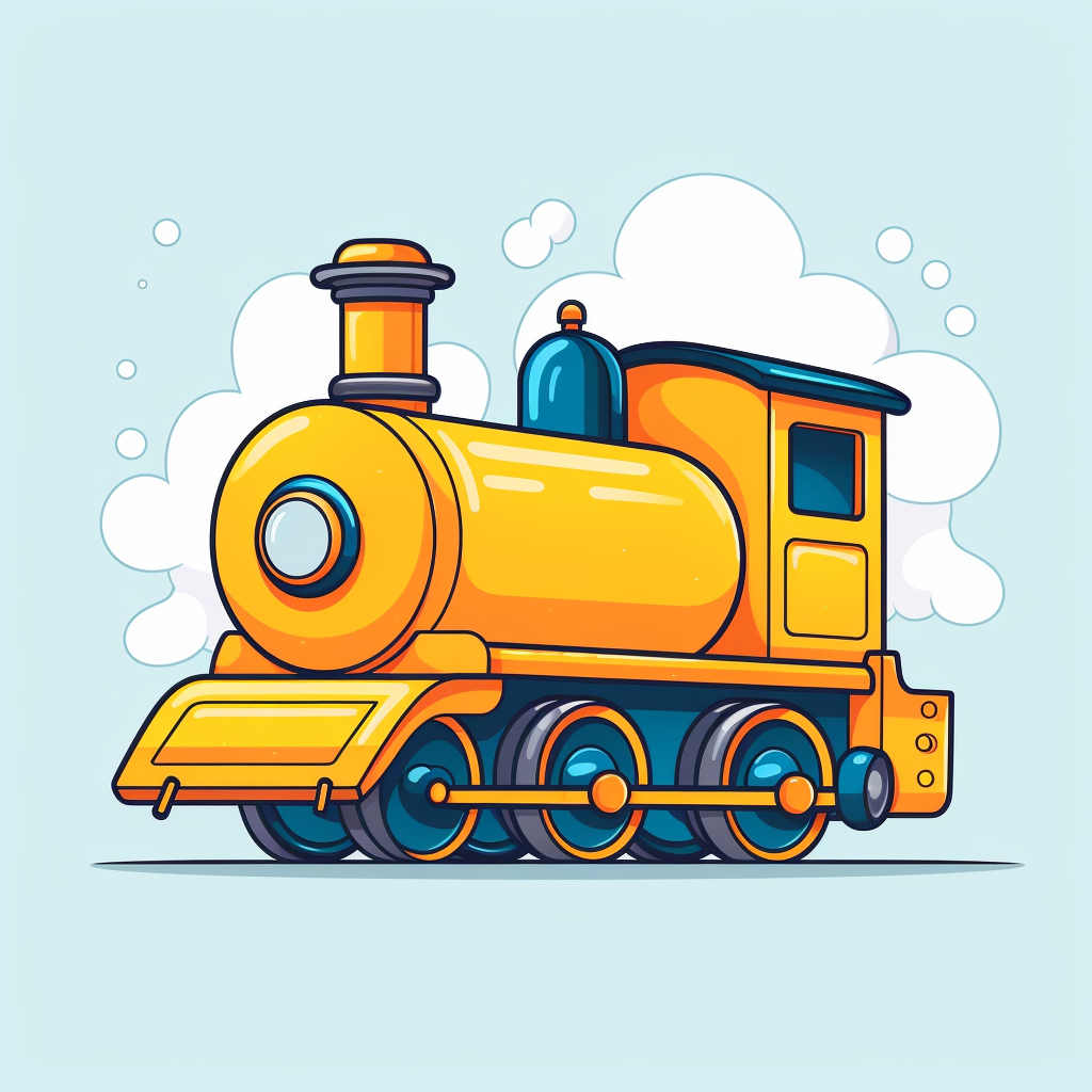 Cute Train Illustration Pop Design