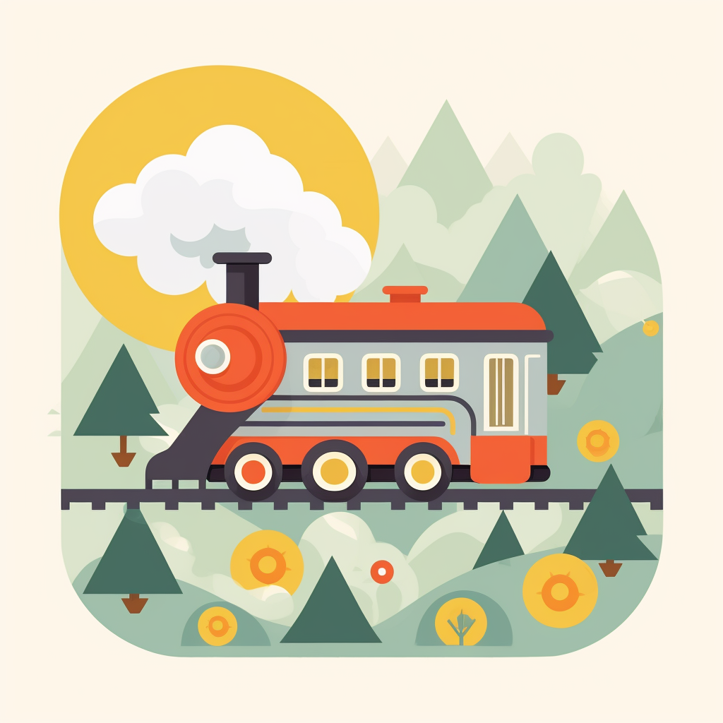 Cute train illustration with pop design