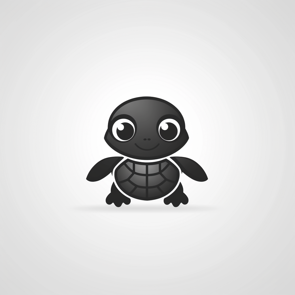 Cute turtle logo on white background