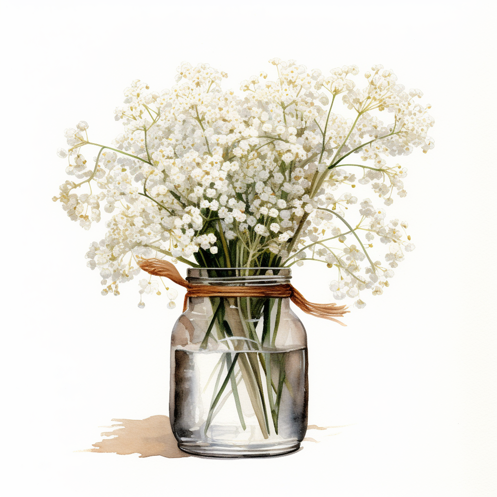 Beautiful baby's breath in a cute vase  ?