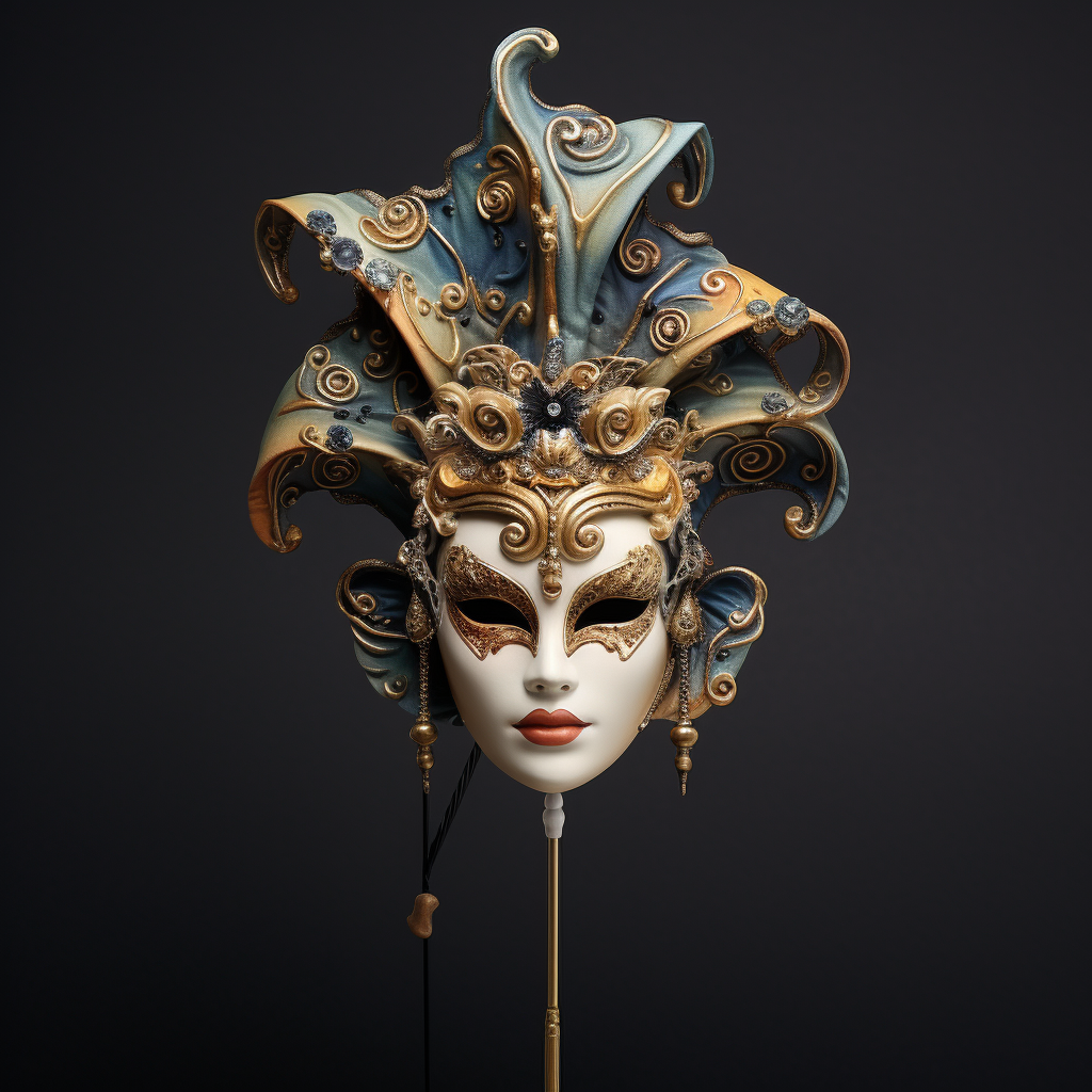 Cute Venetian Mask Holding Toothpick