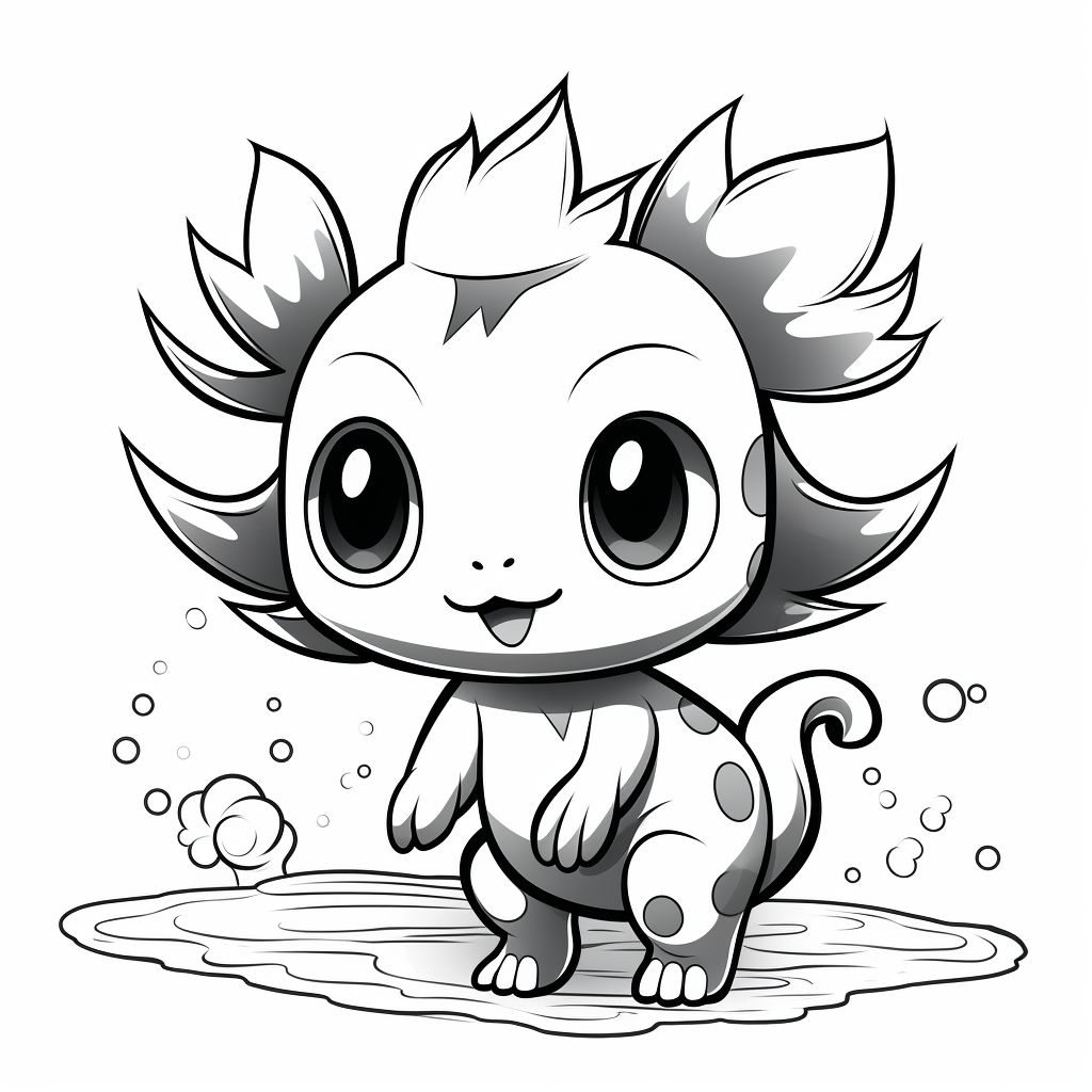 Cute water-style Pokemon coloring page