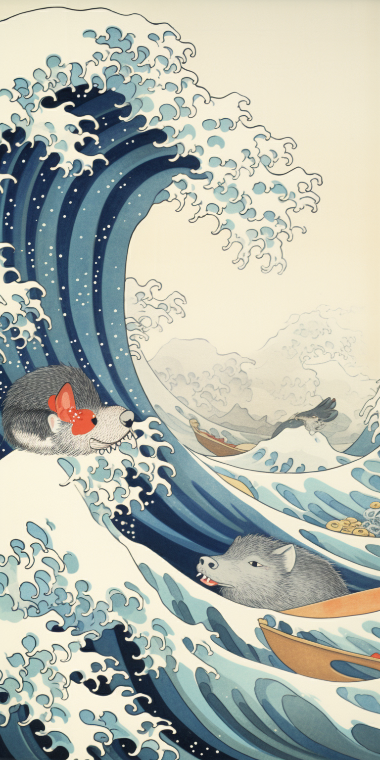 Beautiful wave art by Hokusai