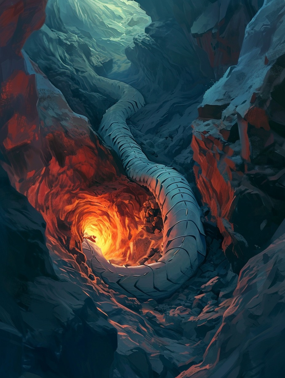 Cute Western Volcano Wurm Artwork