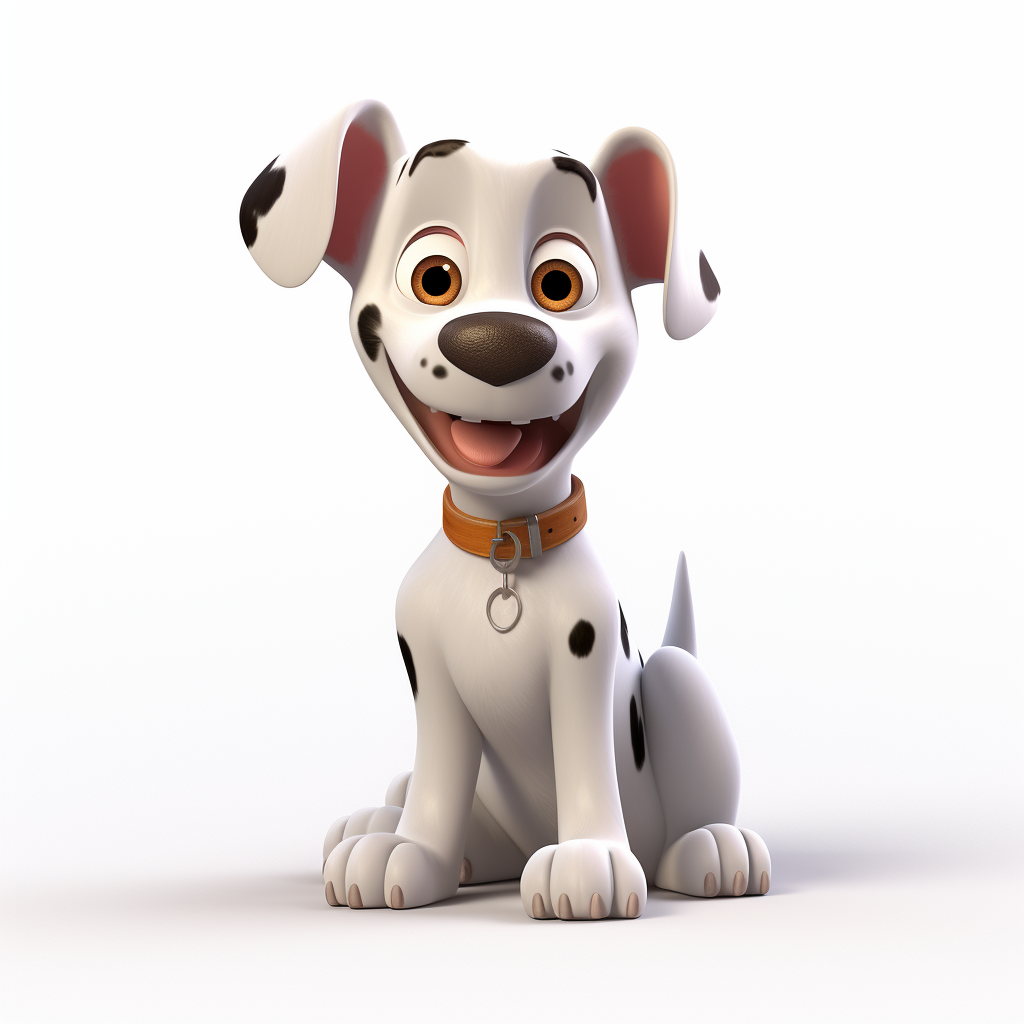 Adorable 3D Cartoon Dog on White Background