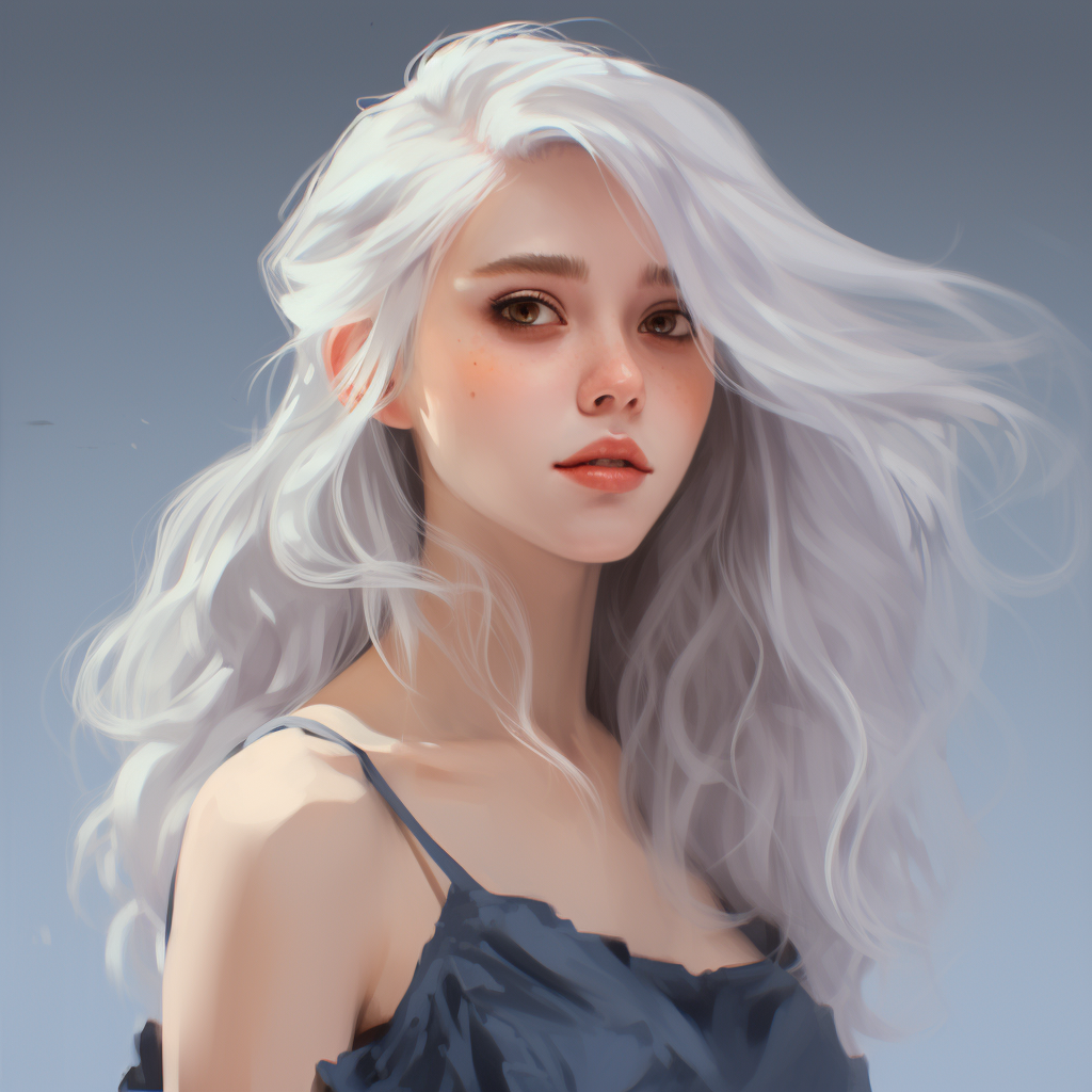 Beautiful girl with white hair