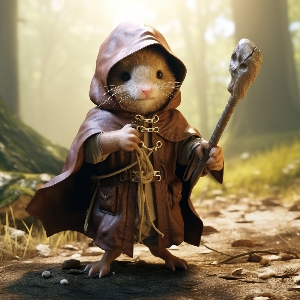 Chubby and Brave Wizard Mouse Illustration