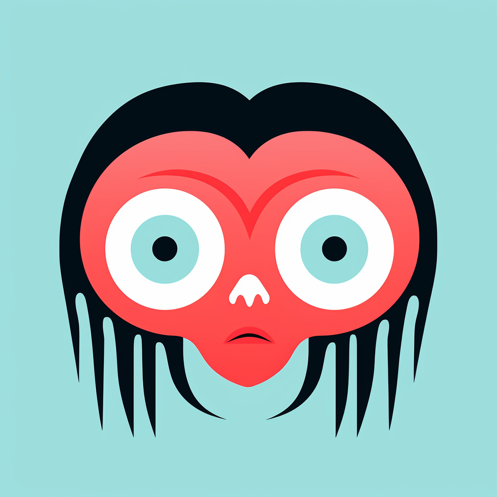 Cute woman monster face icon