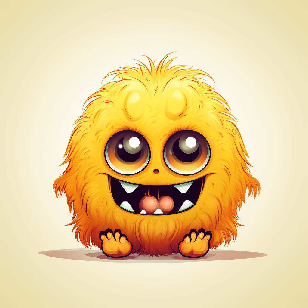 Adorable yellow monster character illustration